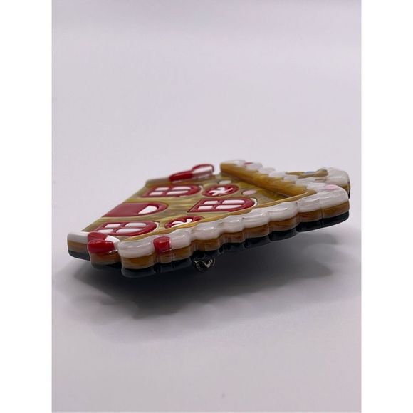 Adorable Layered Acrylic Gingerbread House Pin Christmas Holidays Candy Cane - Picture 6 of 6